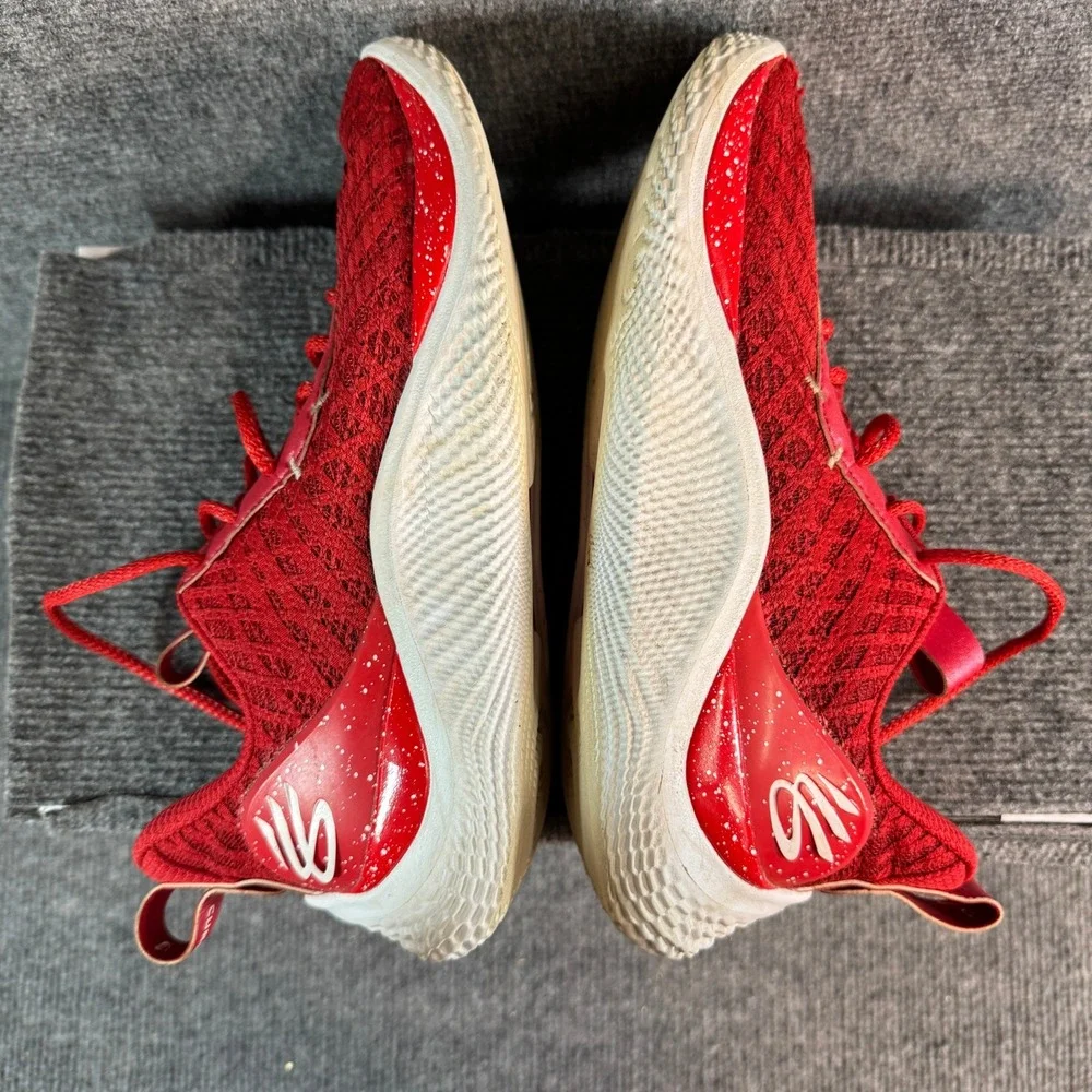 Under Armour Curry Flow 9 Red Basketball Shoes Sneakers 3024248-602 Mens 8.5